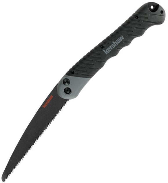 Kershaw Taskmaster Saw Fixed Blade Black Handle Push Button Release Knife