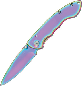 Boker Magnum Blaze Titanium Rainbow Linerlock Folding Pocket Knife