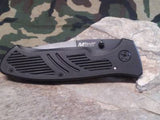 MTech Folding 4 5/8" Tactical Black Linerlock Knife - Standard Edge 421BK