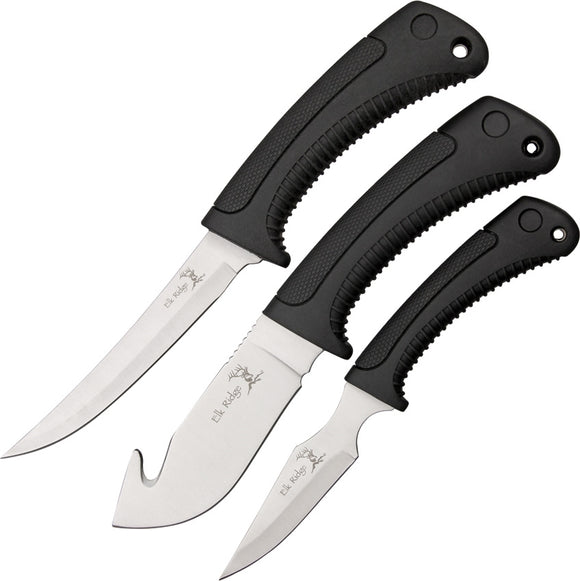 Elk Ridge 3 PC Outdoor Knife Set (Skinner Guthook Filet Caping) 261