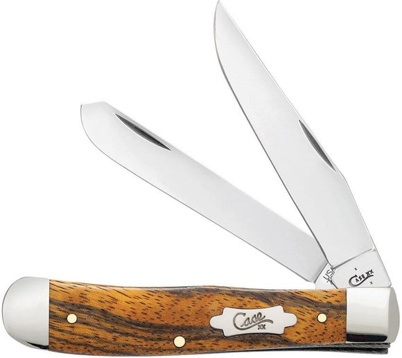 Case XX Trapper Smooth Zebra Wood Folding Pocket Knife