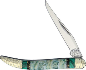 Yellowhorse Custom Buck Toothpick Green Mammoth 420J2 Folding Pocket Knife