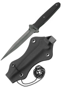 Boker Plus 7.25" Besh Black Wedge Stainless Fixed Blade Neck Knife