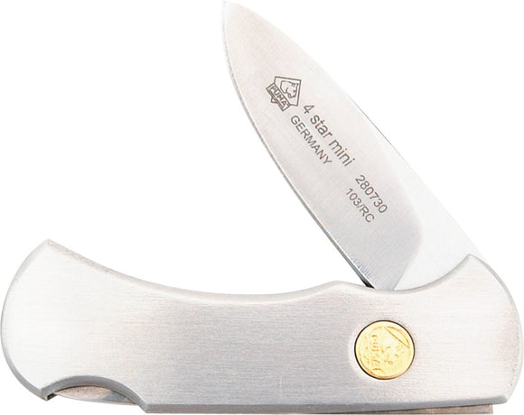 Puma Mini Four Star Lockback Brushed Stainless Folding Pocket Knife