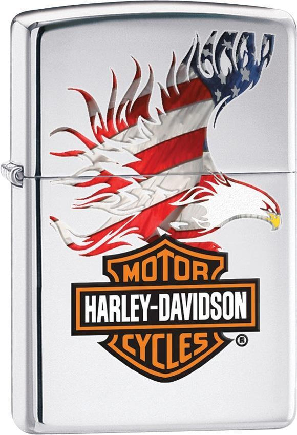 Zippo Lighter Harley-Davidson Flag with Eagle Windproof USA New