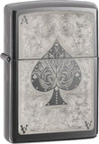 Zippo Lighter Ace Filigree Black Ice Windproof USA New