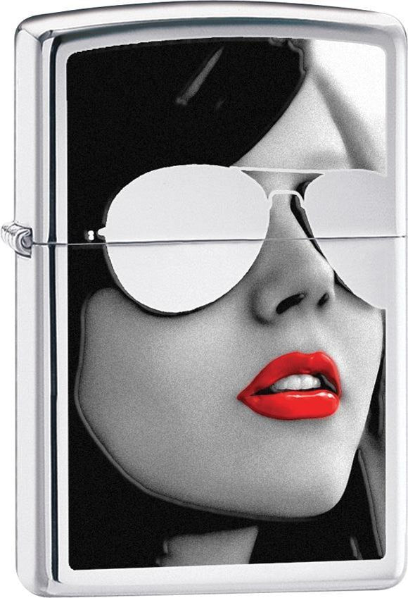 Zippo Lighter Girl in Gold Design Sunglasses Windproof USA New