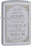 Zippo Lighter Serenity Courage Prayer Windproof USA New