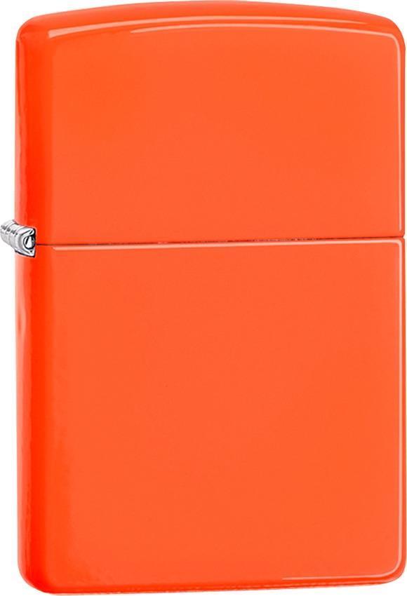 Zippo Lighter Neon Orange Windproof USA Made
