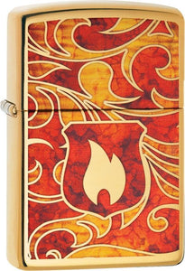 Zippo Lighter Zippo Shield Fire Flame Orange Red Windless USA Made