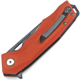 Bestech Knives Toucan Linerlock Orange Handle Black Two-Tone Folding Knife g14D2