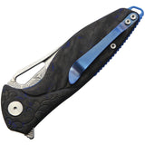 Rike Knife Hummingbird Plus Black & Blue Cabpdbcfrbon Fiber  Folding Knife