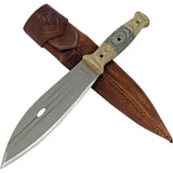 Condor Primitive Bush Carbon Steel Fixed Blade Linen Micarta Handle Knife 2428HC