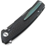 Bestech Knives Predator Framelock Black/Blue Titanium & Carbon Fiber Knife 1706D