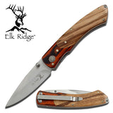 Elk Ridge Gentleman's Linerlock Folding Two Tone Wood Knife 301