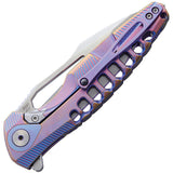 Rike Thor 5 Framelock Purple Titanium Handle Bohler M390 Folding Knife THOR5PB