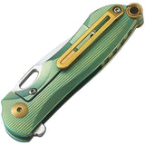 Bestech Knives Parrot Framelock Green Titanium S35VN Folding Knife T1807C