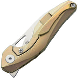 Bestech Knives The Reticulan Framelock Gold Folding Knife 1810d