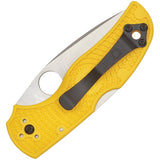 Spyderco Native 5 Lockback Salt Yellow FRN Handle Serrated Folding Knife 41SYL5