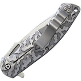 V NIVES Atmosphere Sculpted Titanium Folding S35VN Pocket Knife Closed Back