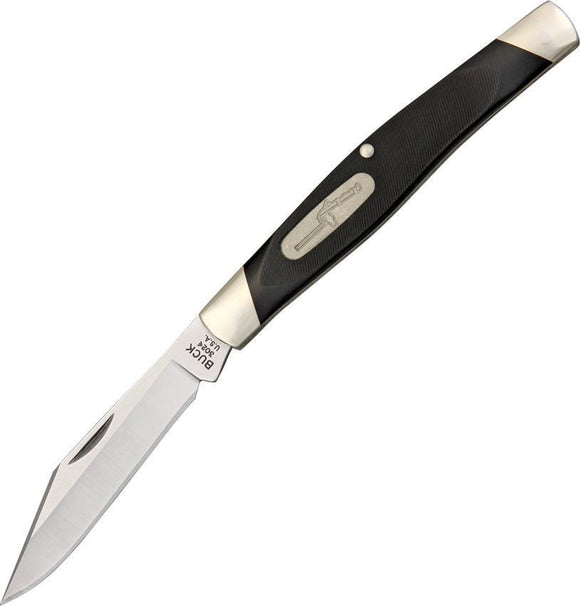 BUCK Solitaire Black Valox Classic Bolt Inlay Folding Blade Pocket Knife