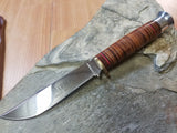 Marbles 8" Stacked Leather Fixed Blade Hunting Knife - 302  -On Sale