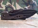 Ka-Bar Warthog Folding Black Pocket Knife  50/50 Serrated - 3075
