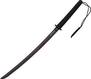 United Cutlery Honshu Damascus Steel Fixed Blade Wakizashi Black Handle Sword 3079