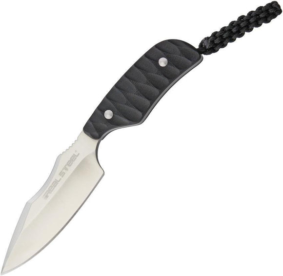 Real Steel Mini 130A Neck Fixed D2 Tool Steel Black G10 Knife w/ Sheath