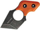 Real Steel Black Cat Orange G10 Handle 4"  Fixed Tanto Blackwash Blade Neck Knife