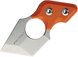 Real Steel Black Cat Orange G10 Handle 4" Fixed Tanto Stonewash Blade Neck Knife