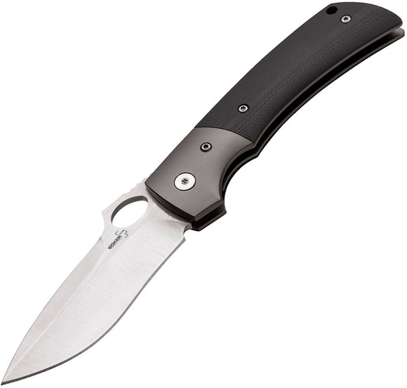 Boker Plus Squail Junior Linerlock VG-10 Drop Pt Black G10 Folding Knife