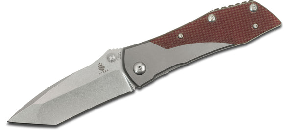 Kizer Linerlock Tanto Titanium & Red G10 AUS-8 Folding Knife 303
