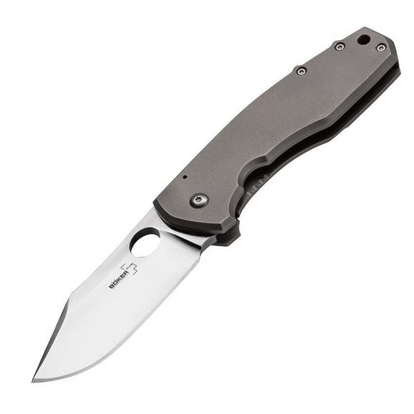 Boker Plus Vox F3 Framelock S35VN Gray Titanium Folding Knife