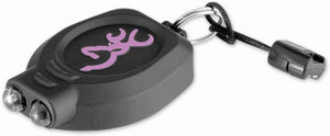 Browning Zipper Pull Keychain Pink & Black Buckmark Logo LED Light Keyring
