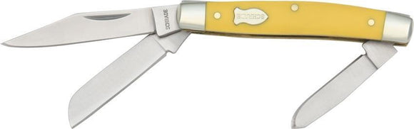 SCHRADE Old Timer Yellow Middleman Folding Pocket Spey Clip Pen EDC Knife