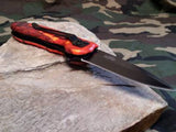 Tac Force Folding Pocket Knife Spring Assisted Red Neon Camo Hunting 463RC