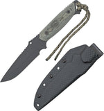 TOPS Dawn Warrior Fixed Carbon Steel Blade BLK Micarta Handle Knife + Sheath