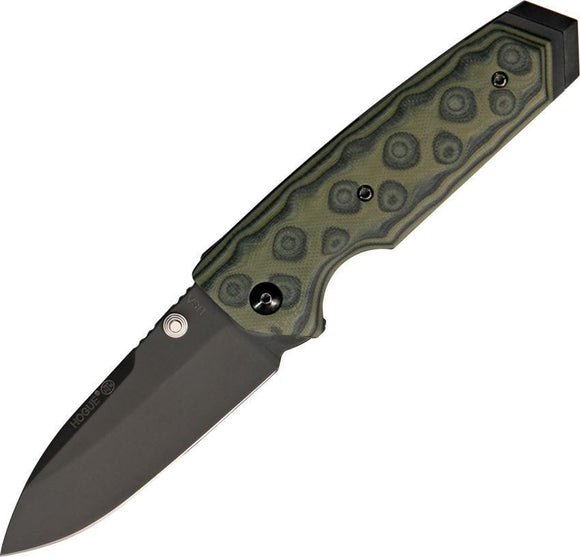 Hogue EX-02 Extreme Series Black Spear Linerlock Green G10 Folding Knife 