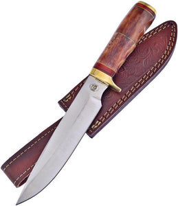 Frost Cutlery Brown Bear Bowie Fixed Clip Blade Bone & Pakkawood Knife