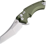 Hogue X5 Button Lock OD Green Aluminum Wharncliffe Folding Pocket Knife 