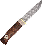 Karesuando Kniven Beaver Damask Northern Lights Reindeer Antler Fixed Knife