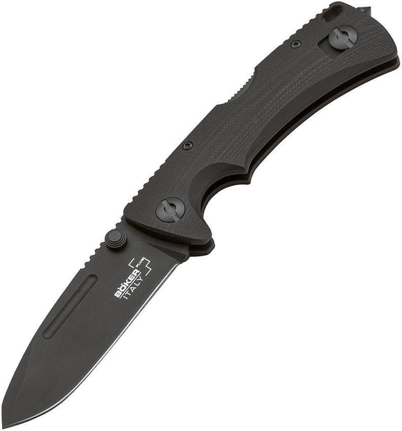 Boker Plus PM-3 Police Black Drop Pt Blade W/ Glass Breaker Folding Knife