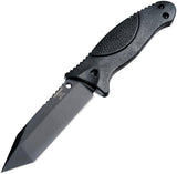 Hogue EX-F02 410 Stainless Steel Fixed Tanto Blade Black FRN Handle Knife