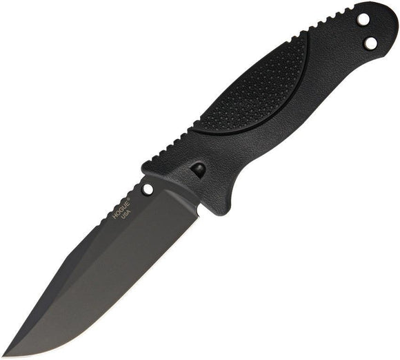 Hogue EX-F02 Fixed Blade A2 Tool Steel Clip Black Handle Knife w/ Sheath