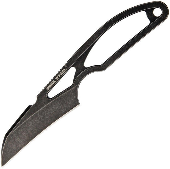 Real Steel Alieneck Utility Hawkbill Black Stonewashed Fixed Neck Knife