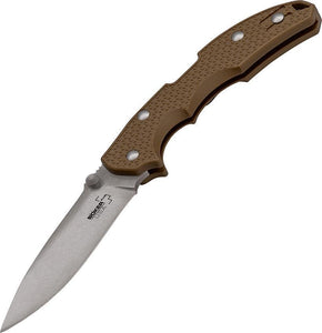 Boker Plus Usa Coyote Brown Tan Handle 154CM Stainless Blade Folding Pocket Knif