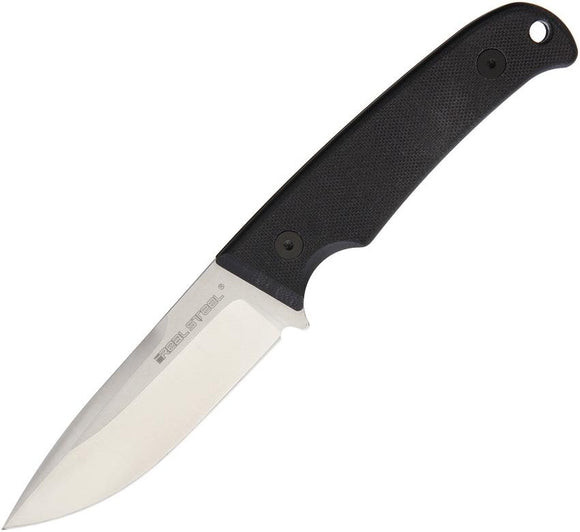 REAL STEEL Black G-10 Pointman Plain Edge Fixed Blade Knife