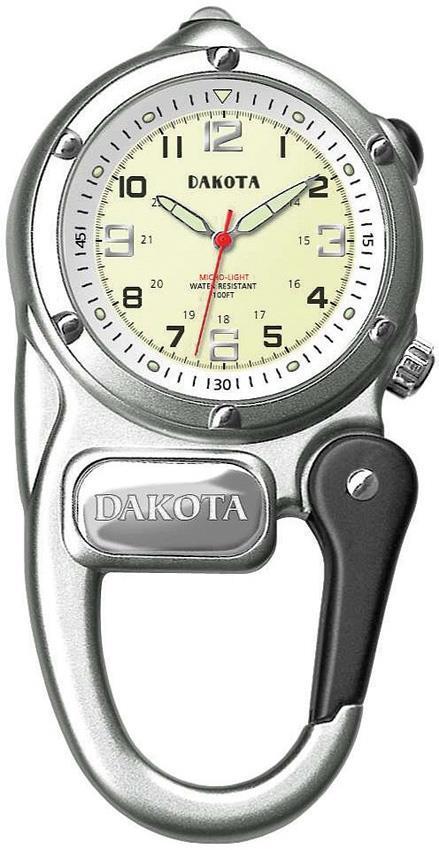 Dakota Mini Clip Microlight Watch Silver Aluminum Stainless Water Resistant