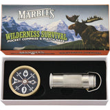 Marbles Knives Match Safe & Compass Set Waterproof Stainless & Pocket Brass